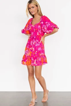 Sale Baltic Born Levy Sweetheart Mini Dress | Fuchsia Multi FuchsiaMulti