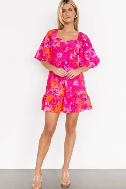 Sale Baltic Born Levy Sweetheart Mini Dress | Fuchsia Multi FuchsiaMulti