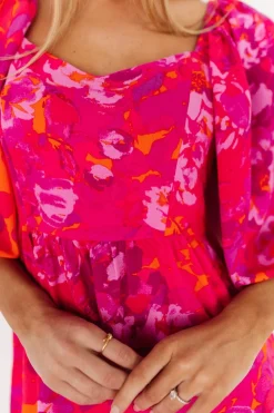 Sale Baltic Born Levy Sweetheart Mini Dress | Fuchsia Multi FuchsiaMulti