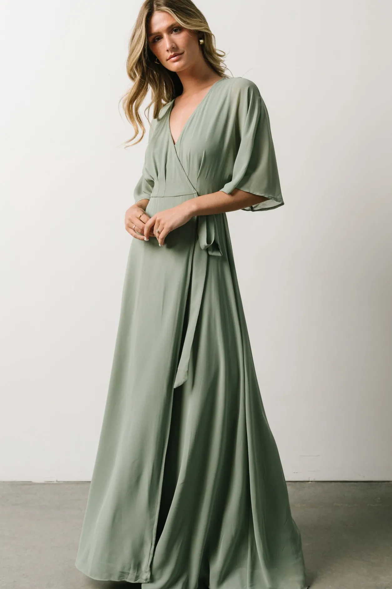 Discount Baltic Born Lilly Wrap Maxi Dress | Dusty Sage DustySage