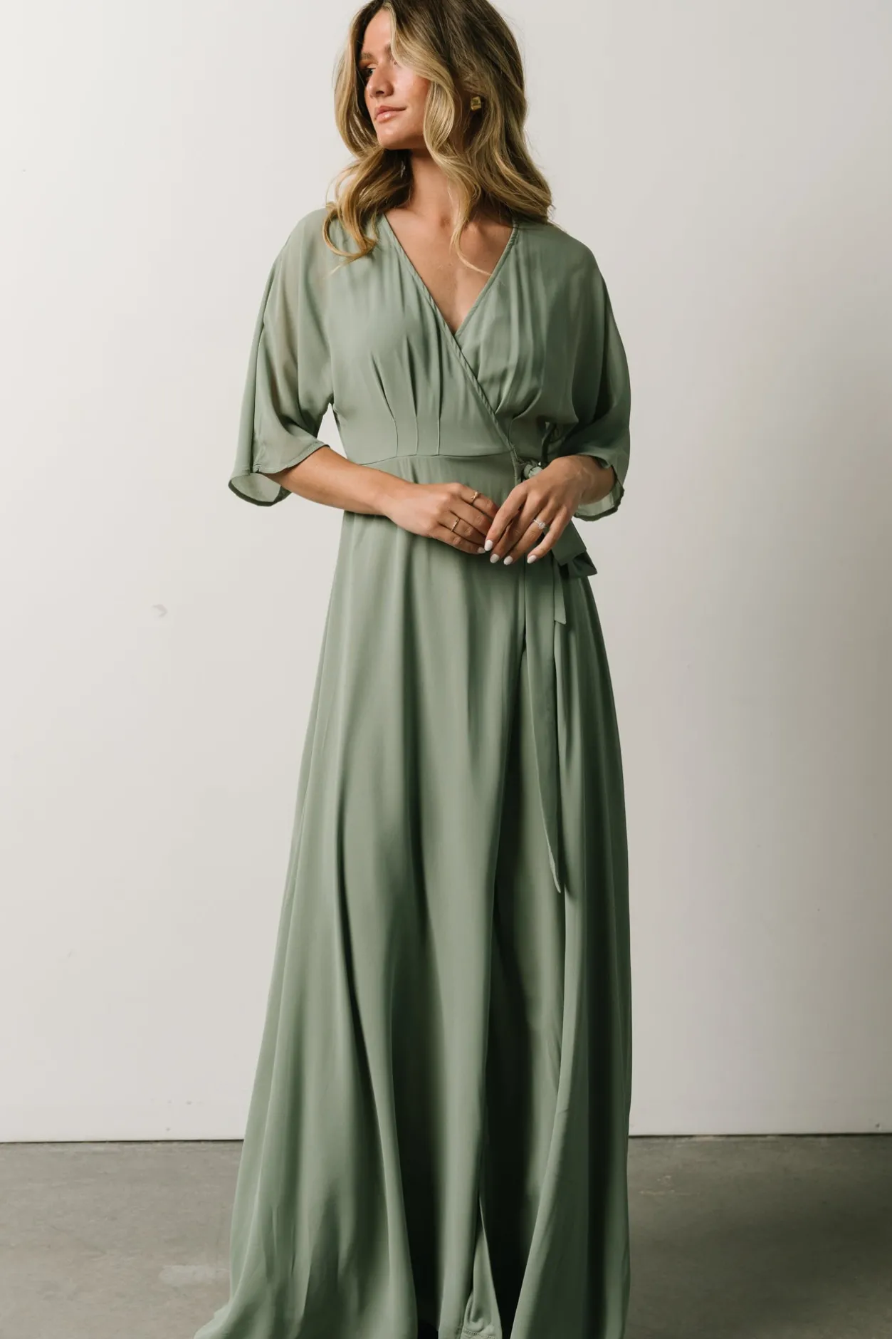 Discount Baltic Born Lilly Wrap Maxi Dress | Dusty Sage DustySage