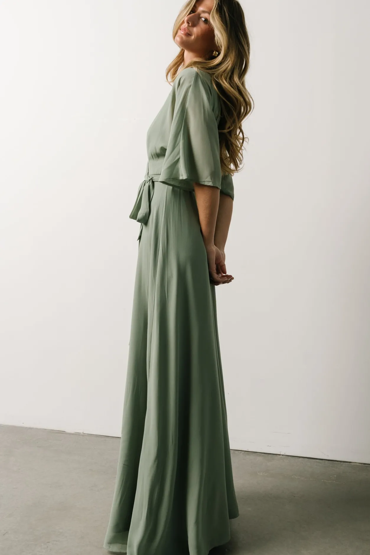 Discount Baltic Born Lilly Wrap Maxi Dress | Dusty Sage DustySage