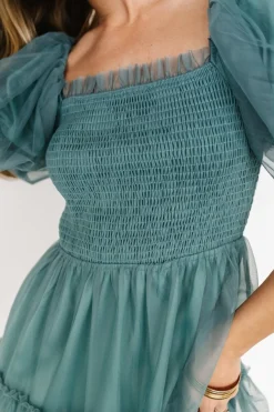 New Baltic Born Liv Tulle Midi Dress | Eucalyptus