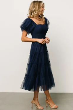 Outlet Baltic Born Liv Tulle Midi Dress | Navy