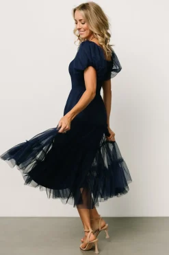 Outlet Baltic Born Liv Tulle Midi Dress | Navy