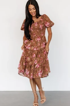 Clearance Baltic Born Lizzy Midi Dress | Copper + Pink Copper+Pink