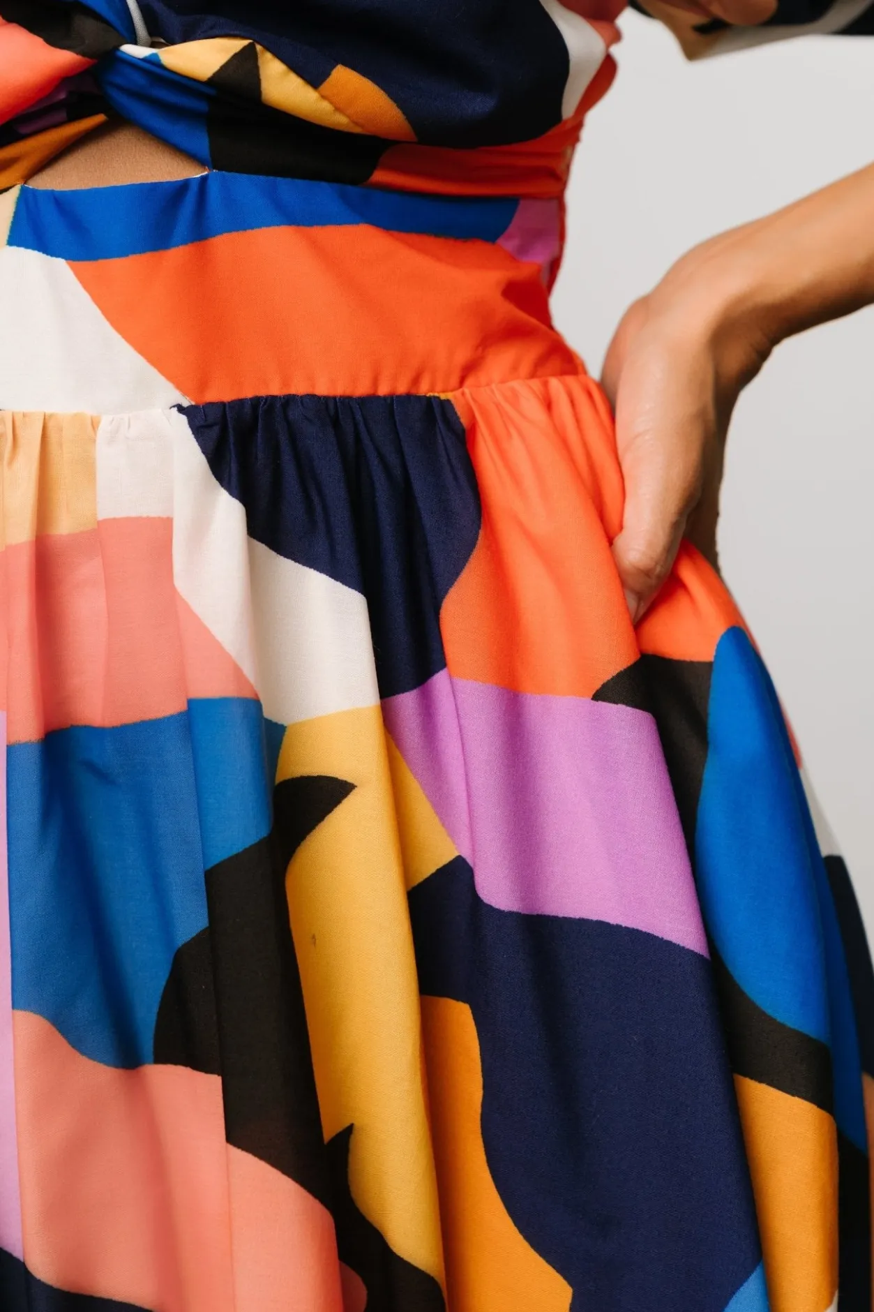 Hot Baltic Born Lola Midi Dress | Rust + Navy Multi Rust+NavyMulti