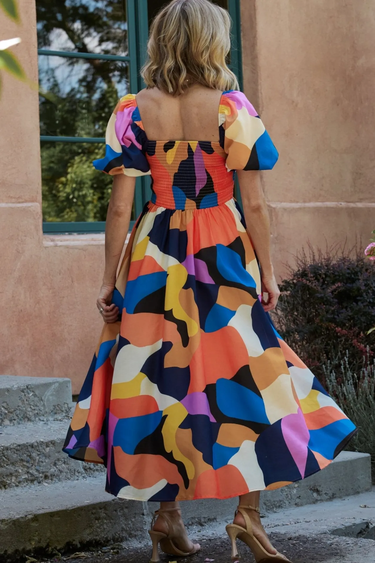 Hot Baltic Born Lola Midi Dress | Rust + Navy Multi Rust+NavyMulti