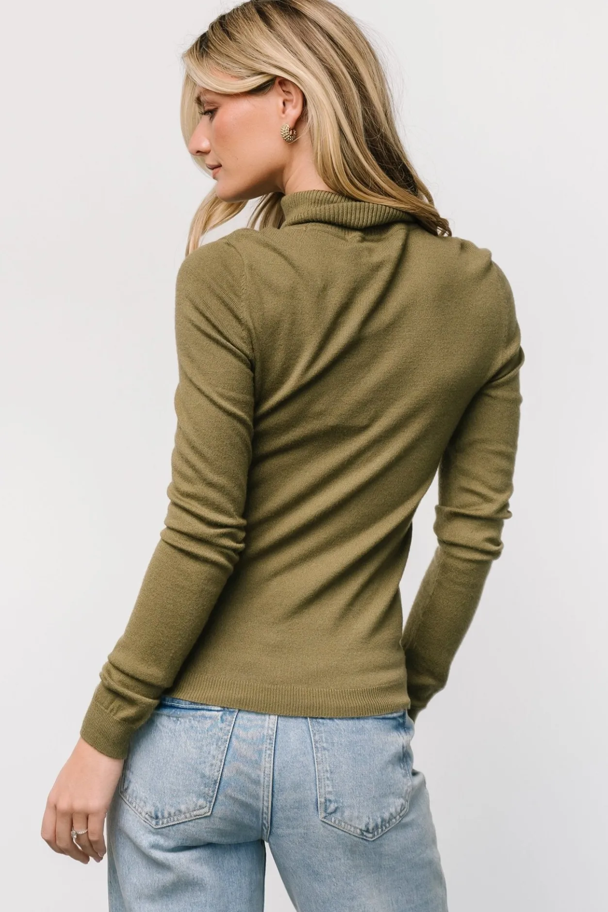 New Baltic Born Lorelai Turtleneck Sweater Top | Olive