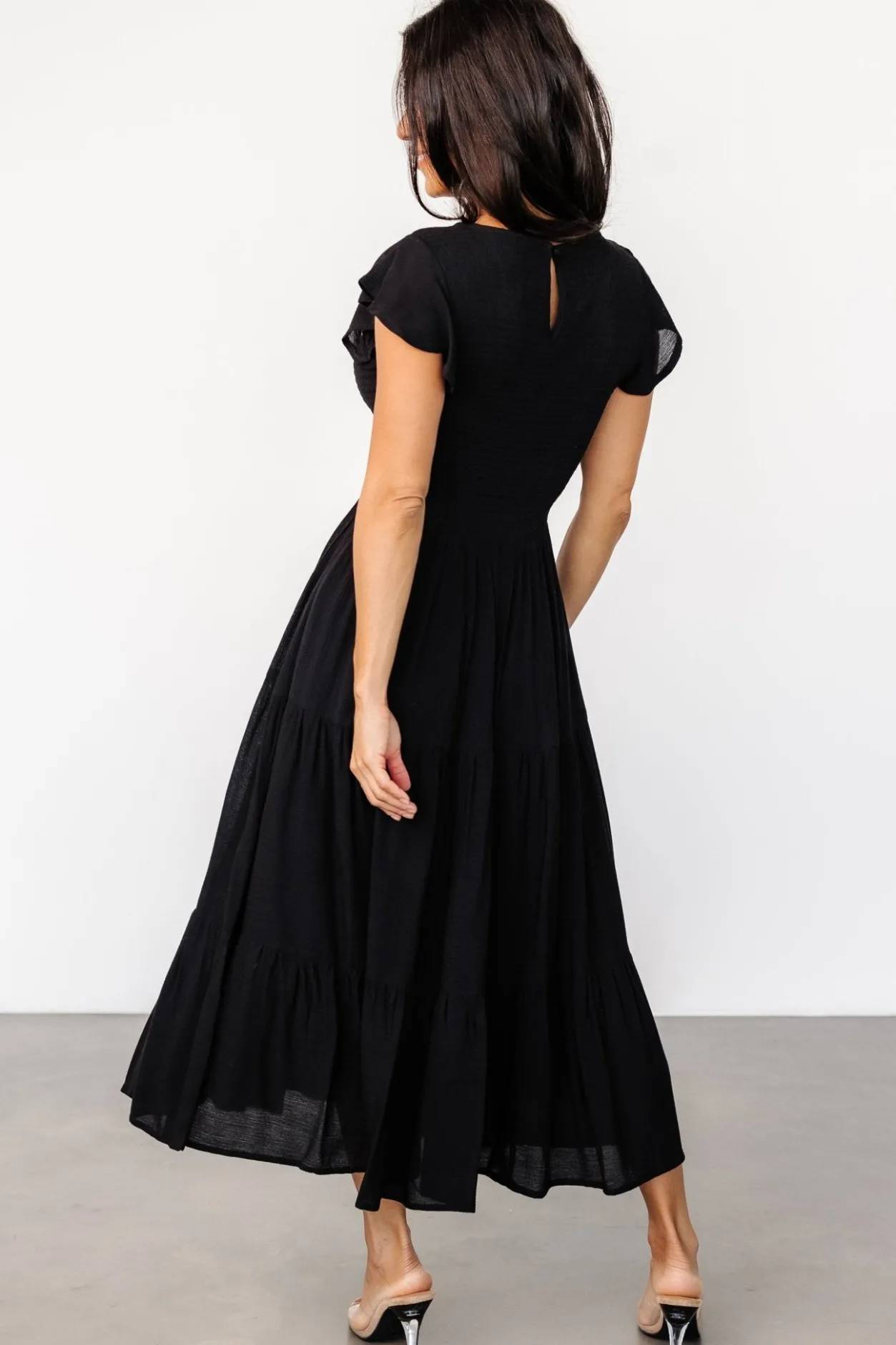 Fashion Baltic Born Loretta Smocked Midi Dress | Black