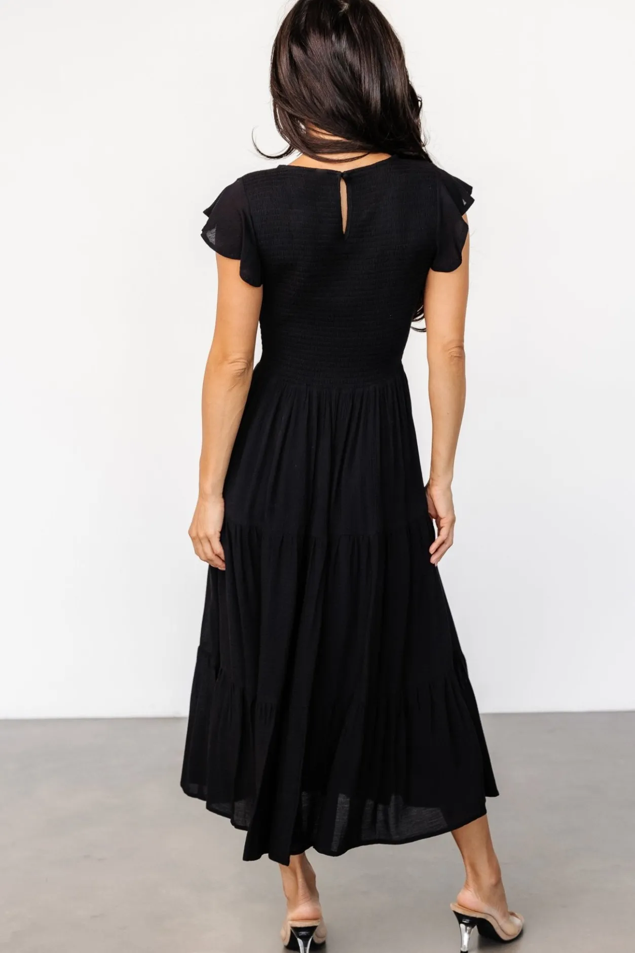 Fashion Baltic Born Loretta Smocked Midi Dress | Black