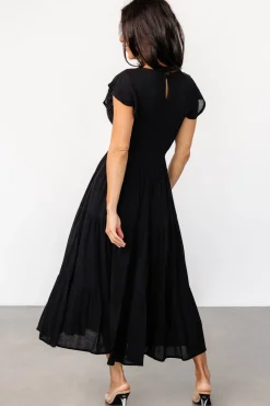 Fashion Baltic Born Loretta Smocked Midi Dress | Black