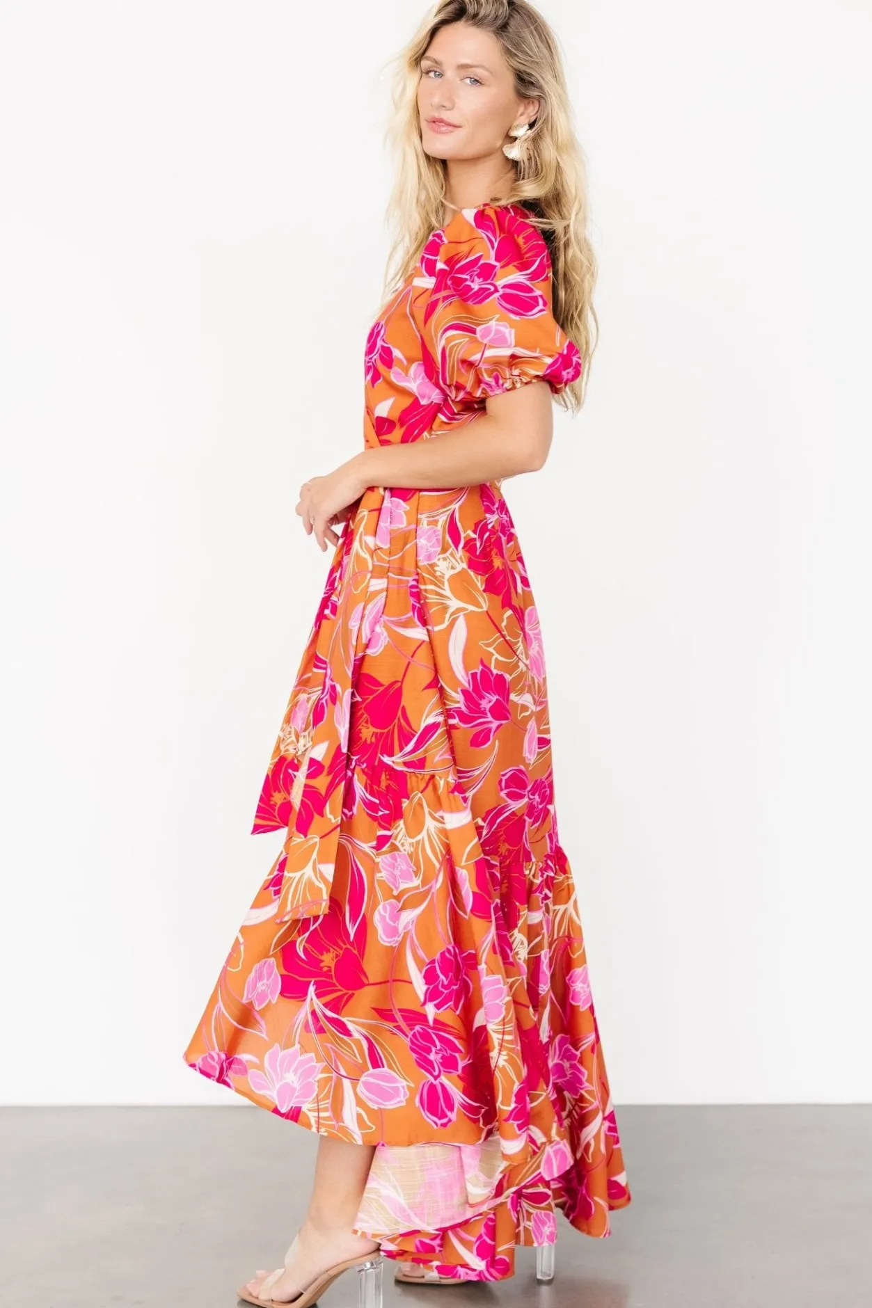 Outlet Baltic Born Lori Maxi Dress | Orange + Pink Floral Orange+PinkFloral