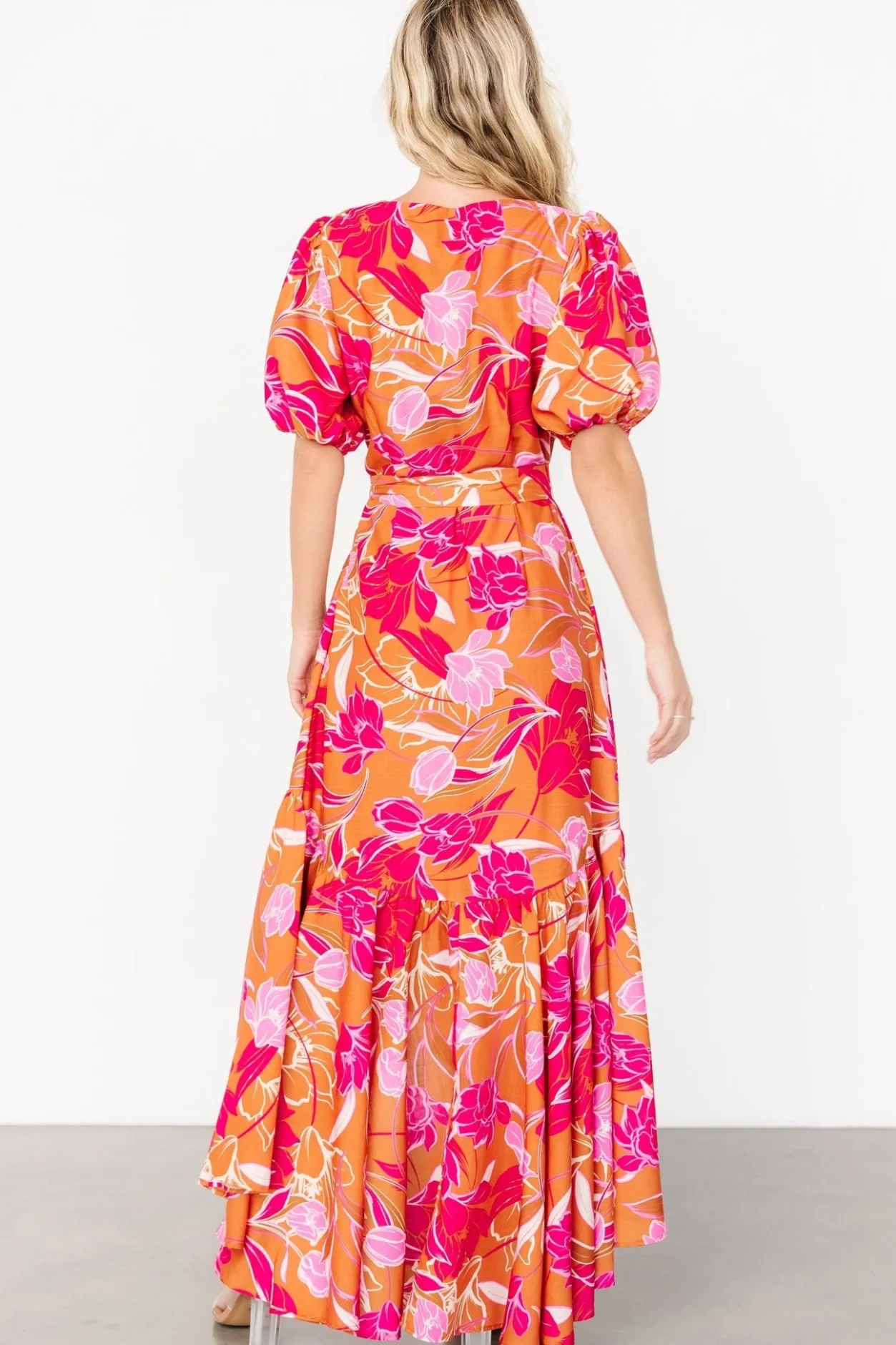Outlet Baltic Born Lori Maxi Dress | Orange + Pink Floral Orange+PinkFloral