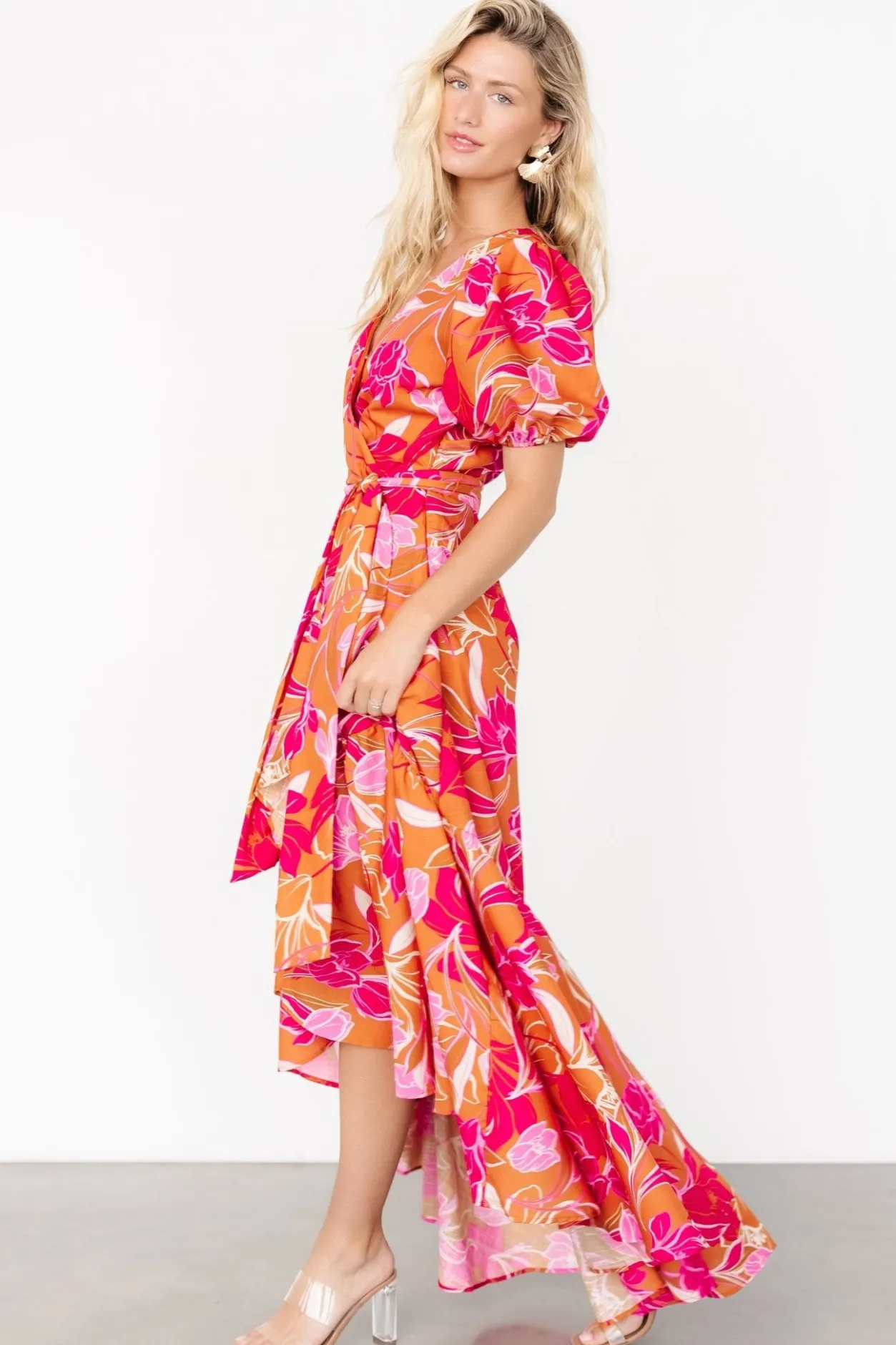Outlet Baltic Born Lori Maxi Dress | Orange + Pink Floral Orange+PinkFloral