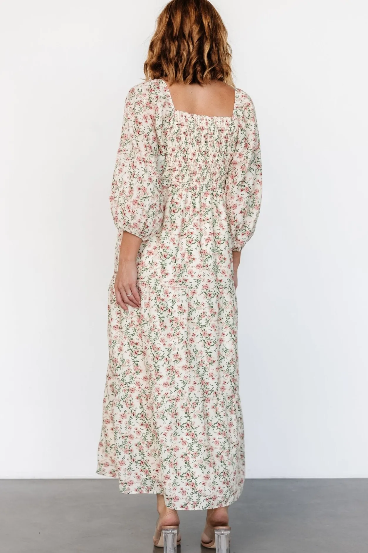 Sale Baltic Born Louisa Smocked Maxi Dress | Cream Floral CreamFloral