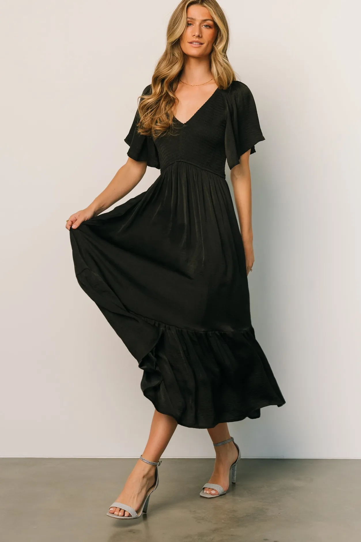 Best Baltic Born Lovell Smocked Midi Dress | Black