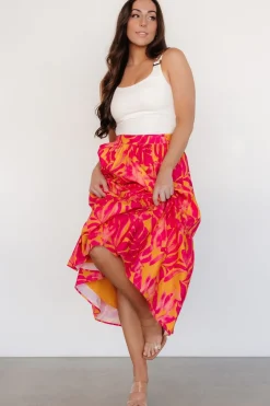 Best Baltic Born Luana Tiered Skirt | Orange + Fuchsia Orange+Fuchsia