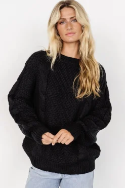 Clearance Baltic Born Lukas Cable Knit Sweater | Black