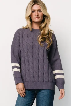 New Baltic Born Lund Cable Knit Sweater | Vintage Purple VintagePurple