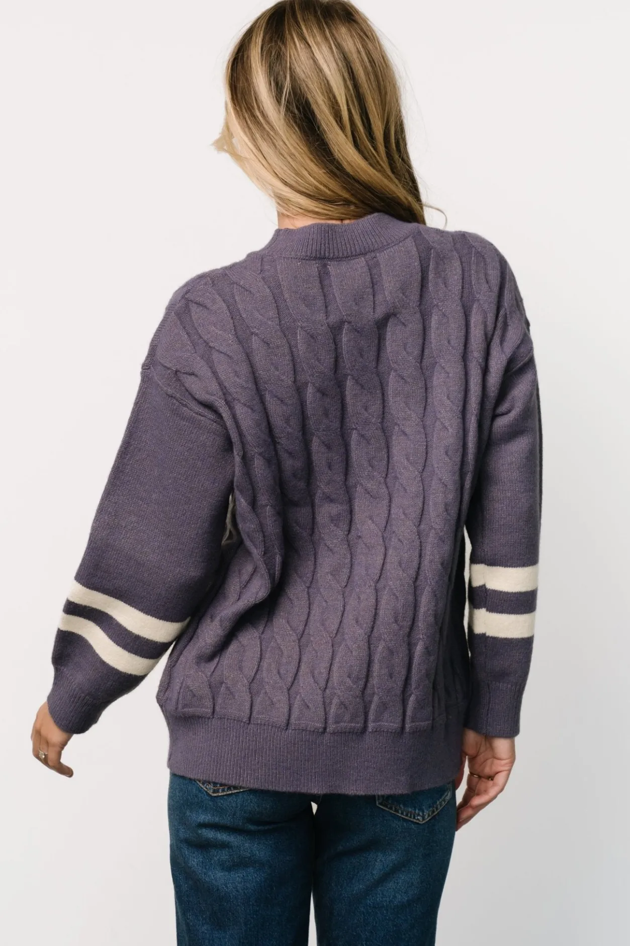New Baltic Born Lund Cable Knit Sweater | Vintage Purple VintagePurple