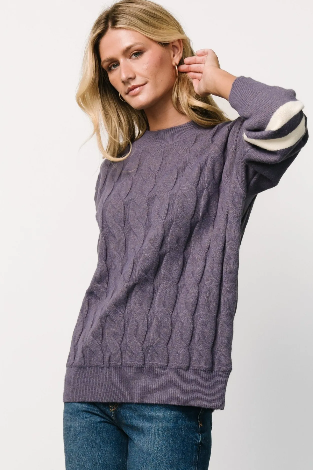 New Baltic Born Lund Cable Knit Sweater | Vintage Purple VintagePurple