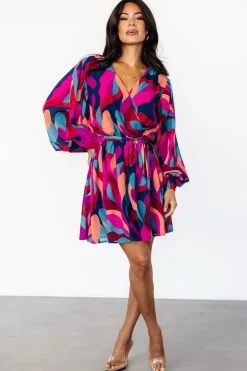Outlet Baltic Born Lyndsi Short Dress | Magenta Multi MagentaMulti