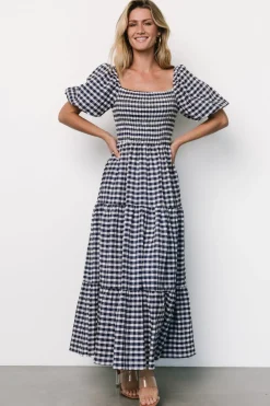 Best Baltic Born Lyndy Smocked Dress | Off White + Blue Gingham OffWhite+BlueGingham