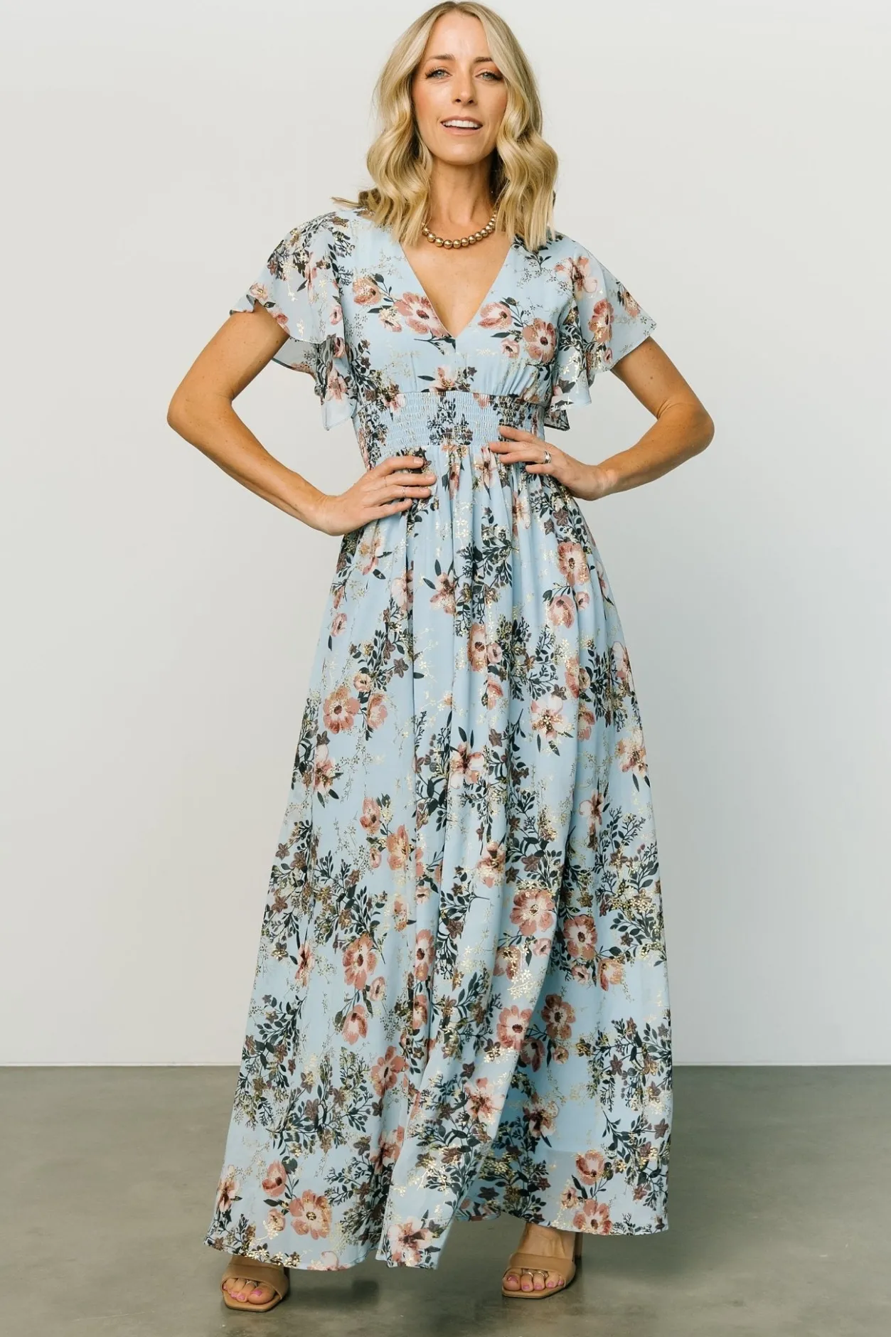 Online Baltic Born Lynlee Metallic Maxi Dress | Light Blue LightBlue
