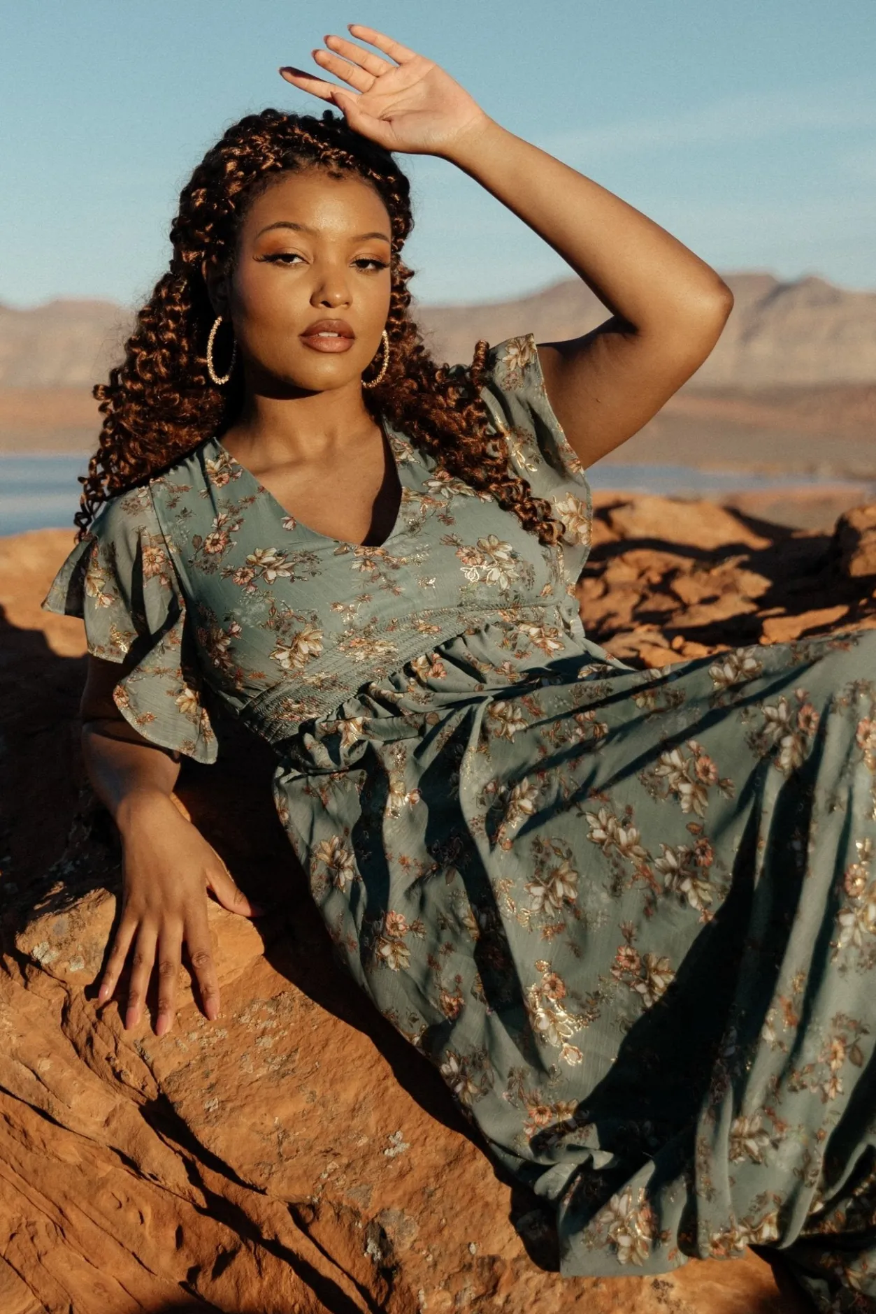 Discount Baltic Born Lynlee Metallic Maxi Dress | Eucalyptus