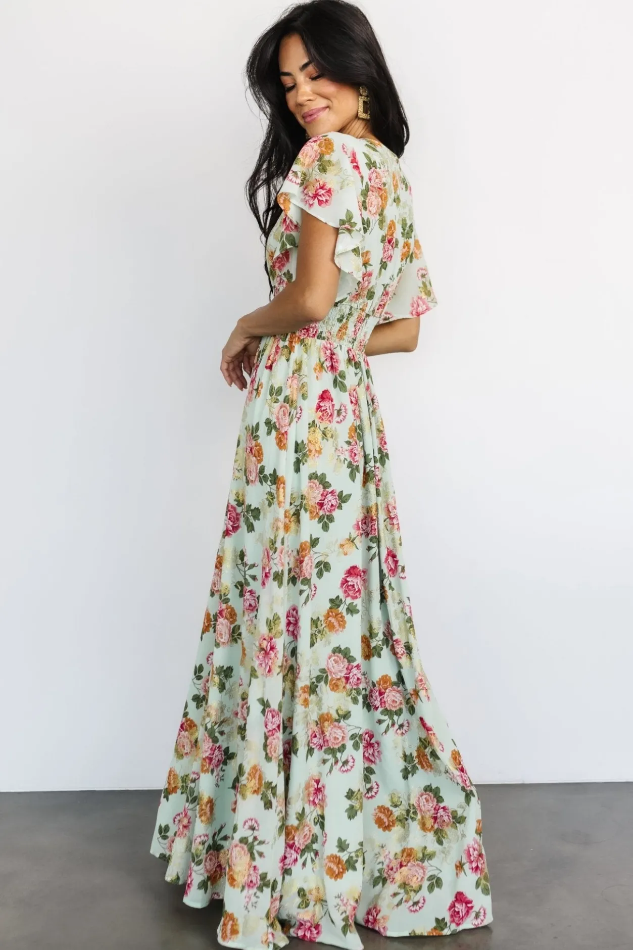 Outlet Baltic Born Lynlee Metallic Maxi Dress | Sage + Pink Sage+Pink