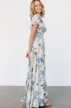 Clearance Baltic Born Lynlee Metallic Maxi Dress | Dusty Blue DustyBlue