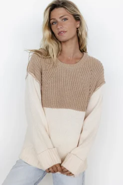 Online Baltic Born Mabel Cuffed Sweater | Cream + Taupe Cream+Taupe