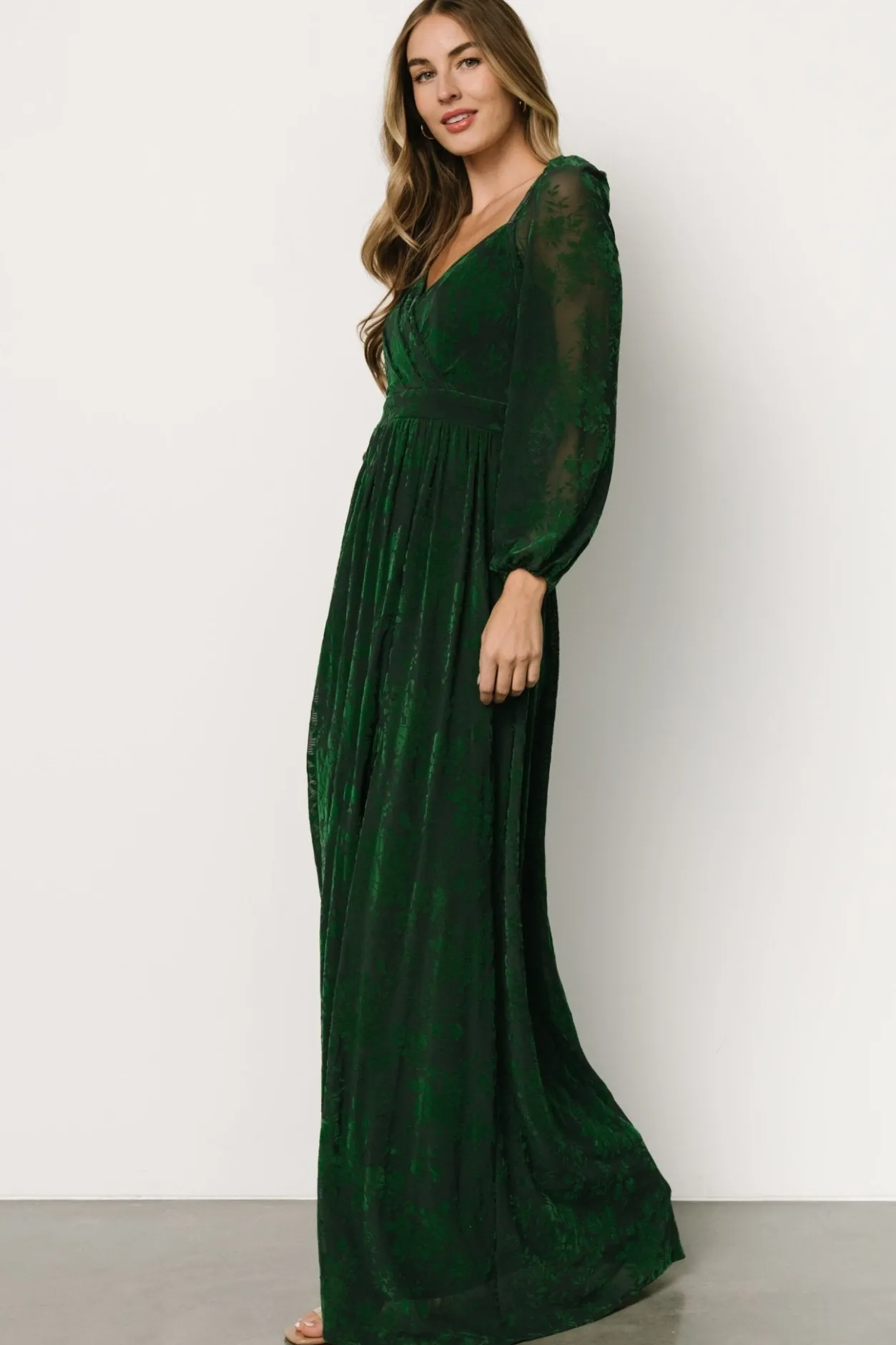 Hot Baltic Born Mable Velvet Maxi Dress | Green