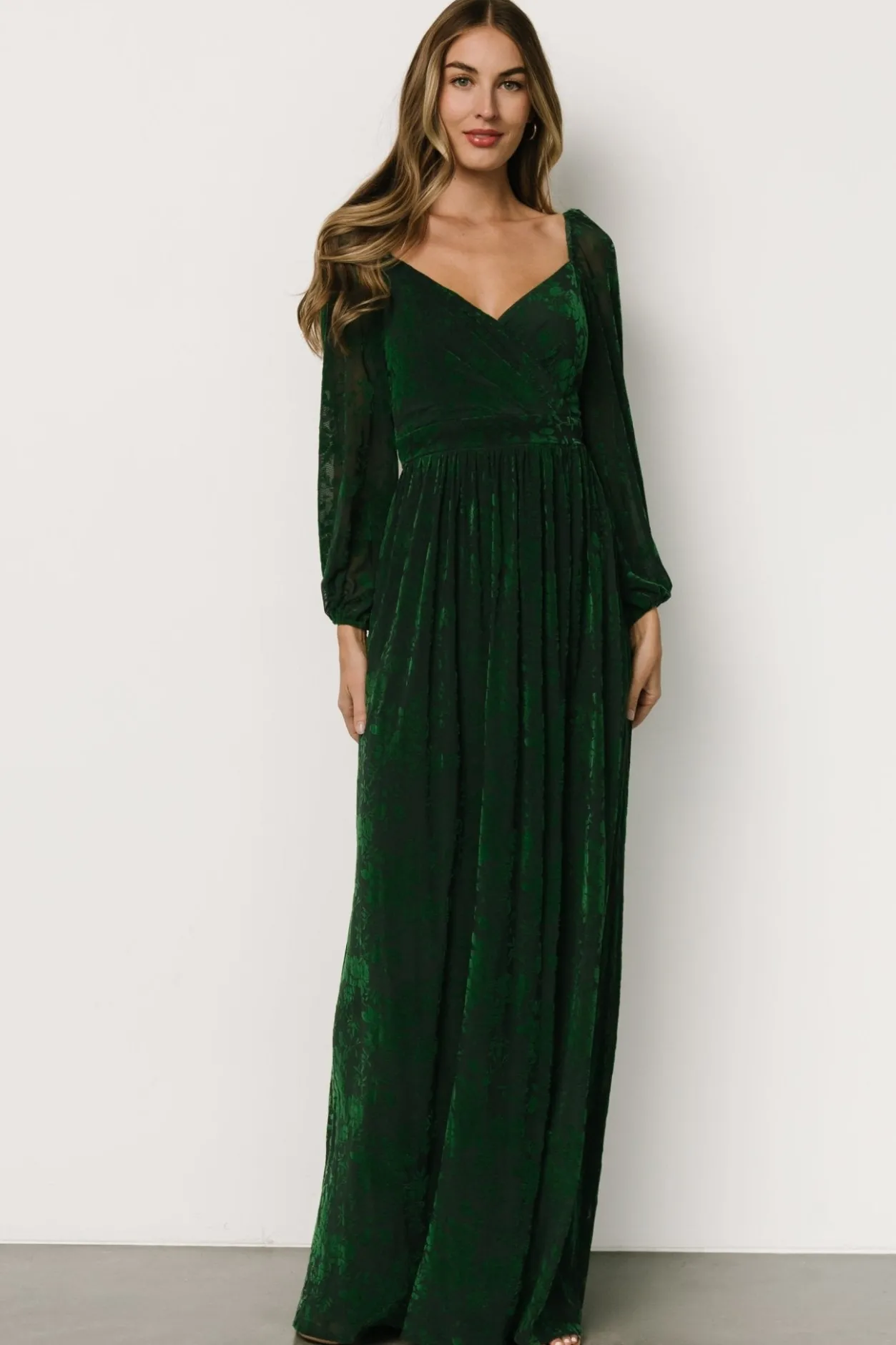 Hot Baltic Born Mable Velvet Maxi Dress | Green