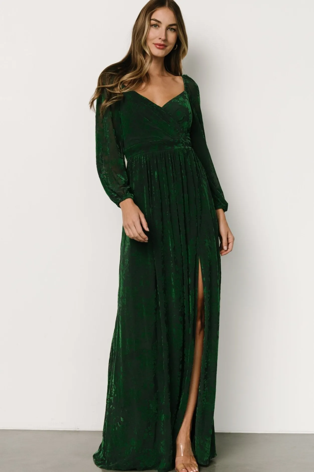 Hot Baltic Born Mable Velvet Maxi Dress | Green