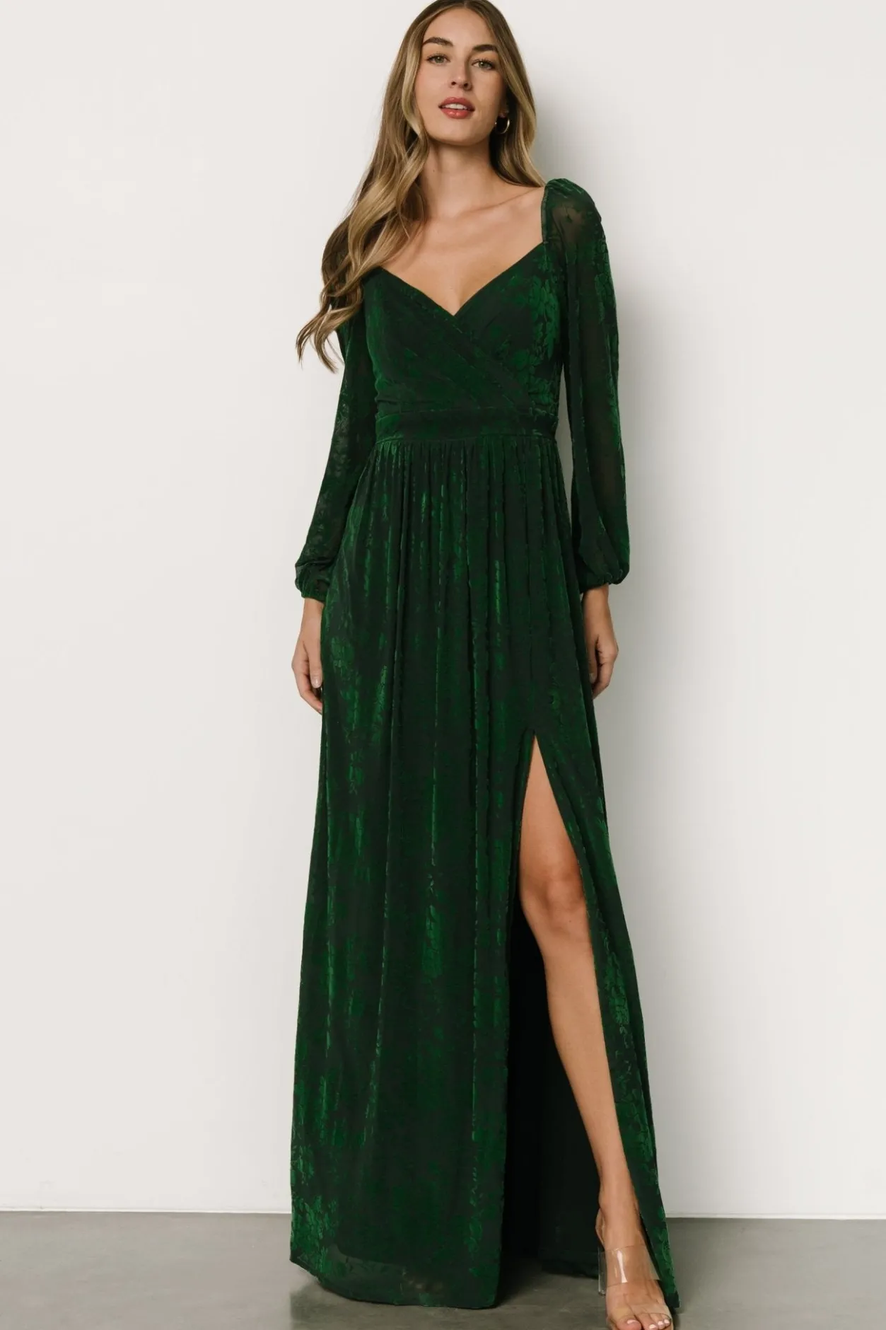 Hot Baltic Born Mable Velvet Maxi Dress | Green