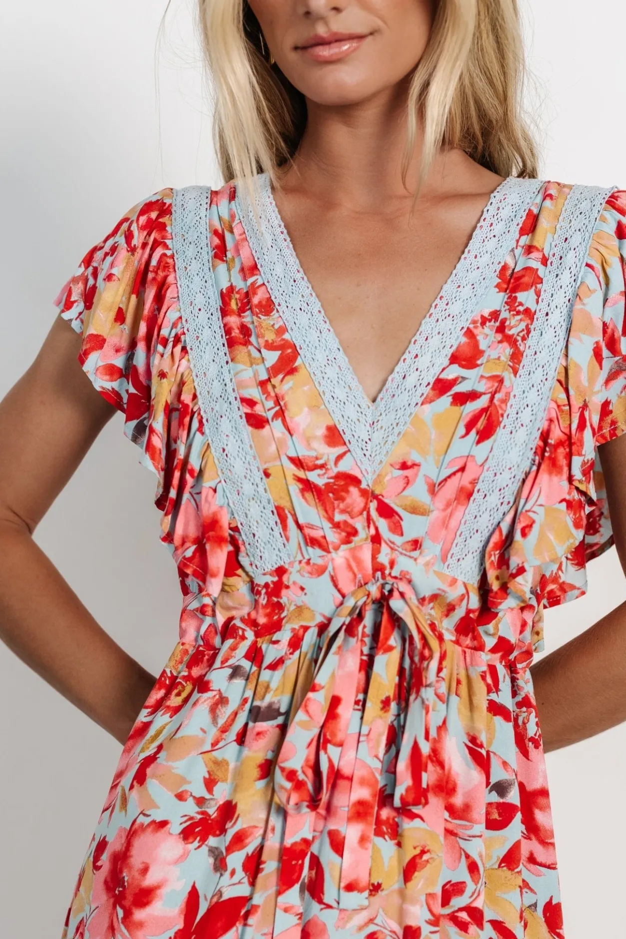 New Baltic Born Maggie Maxi Dress | Blue + Coral Multi Blue+CoralMulti