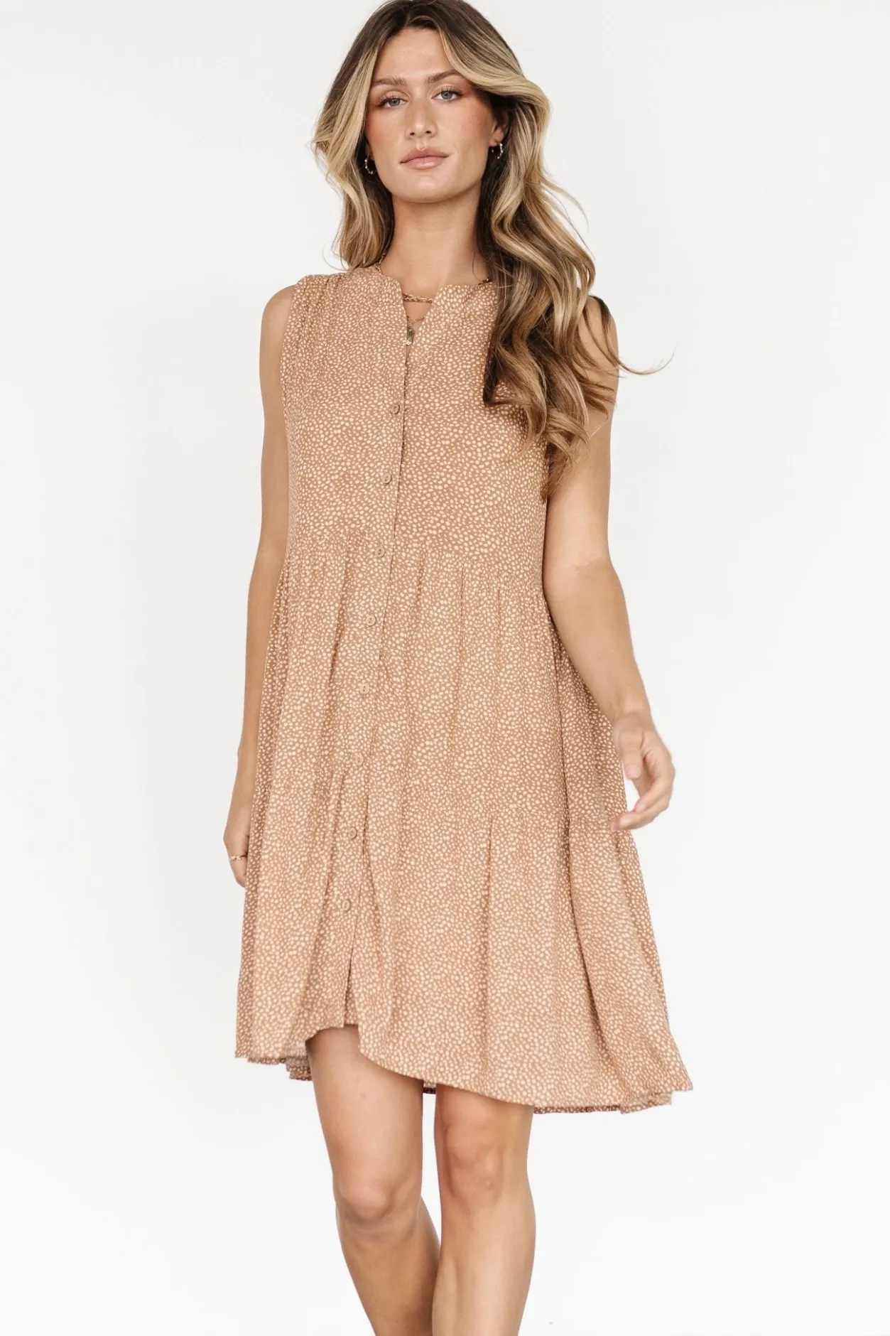 Discount Baltic Born Malone Button Down Short Dress | Camel