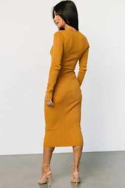 Hot Baltic Born Manhattan Ribbed Sweater Dress | Camel