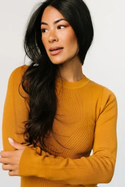 Hot Baltic Born Manhattan Ribbed Sweater Dress | Camel