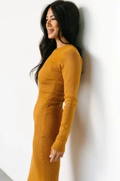 Hot Baltic Born Manhattan Ribbed Sweater Dress | Camel