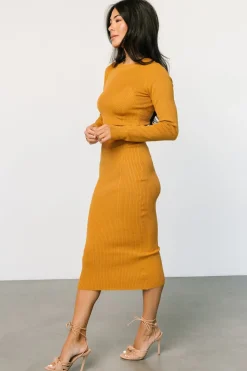 Hot Baltic Born Manhattan Ribbed Sweater Dress | Camel