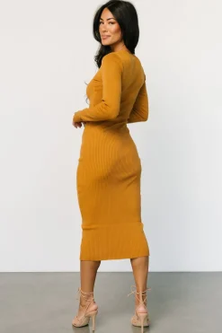 Hot Baltic Born Manhattan Ribbed Sweater Dress | Camel