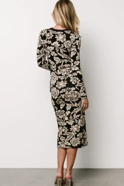 Hot Baltic Born Marci Sweater Dress | Black + Ivory Floral Black+IvoryFloral