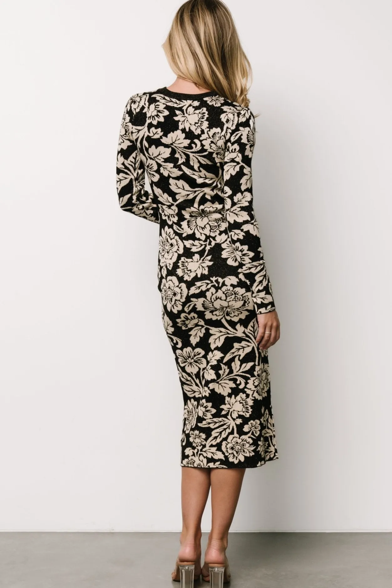 Hot Baltic Born Marci Sweater Dress | Black + Ivory Floral Black+IvoryFloral
