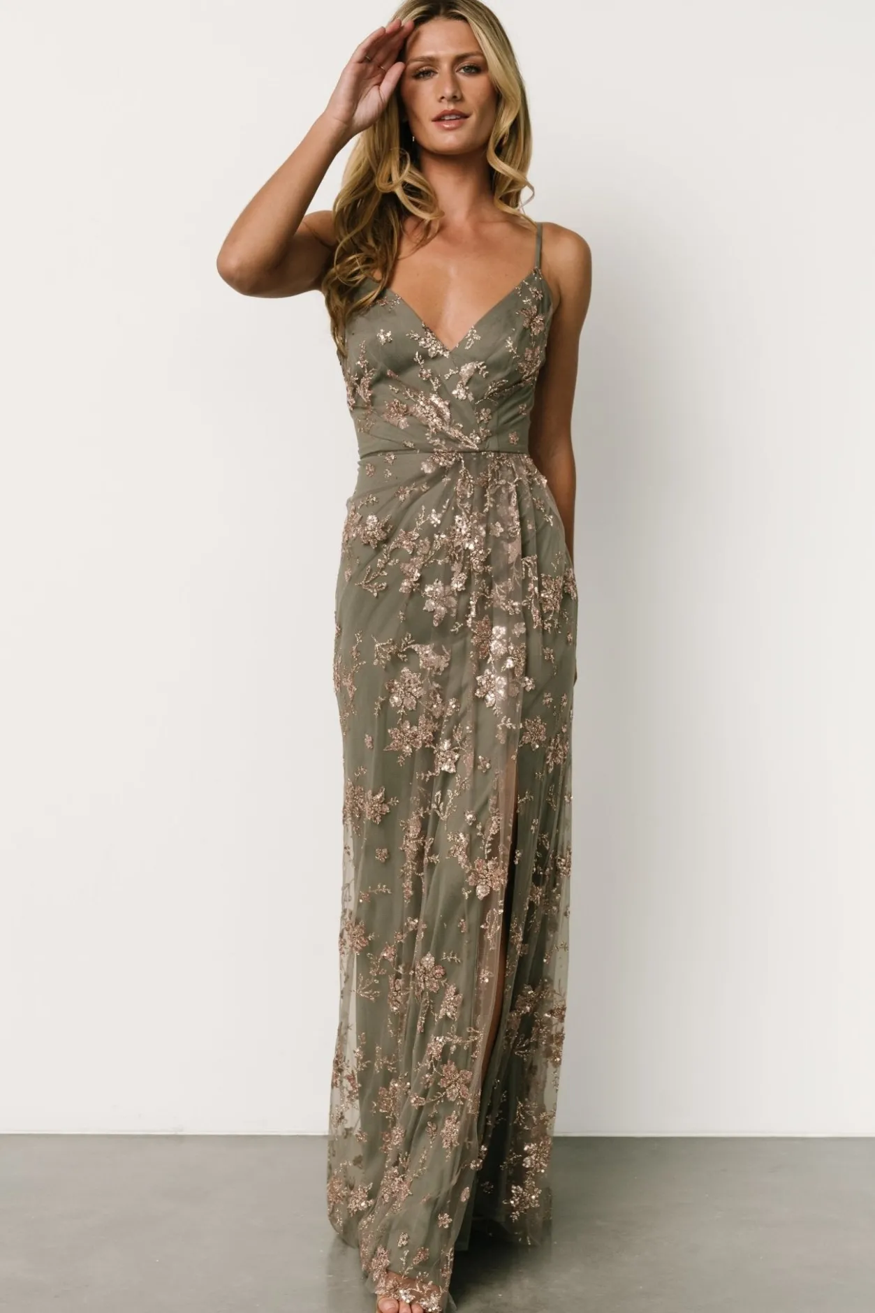 Hot Baltic Born Marcia Sparkle Gown | Eucalyptus + Rose Gold Eucalyptus+RoseGold