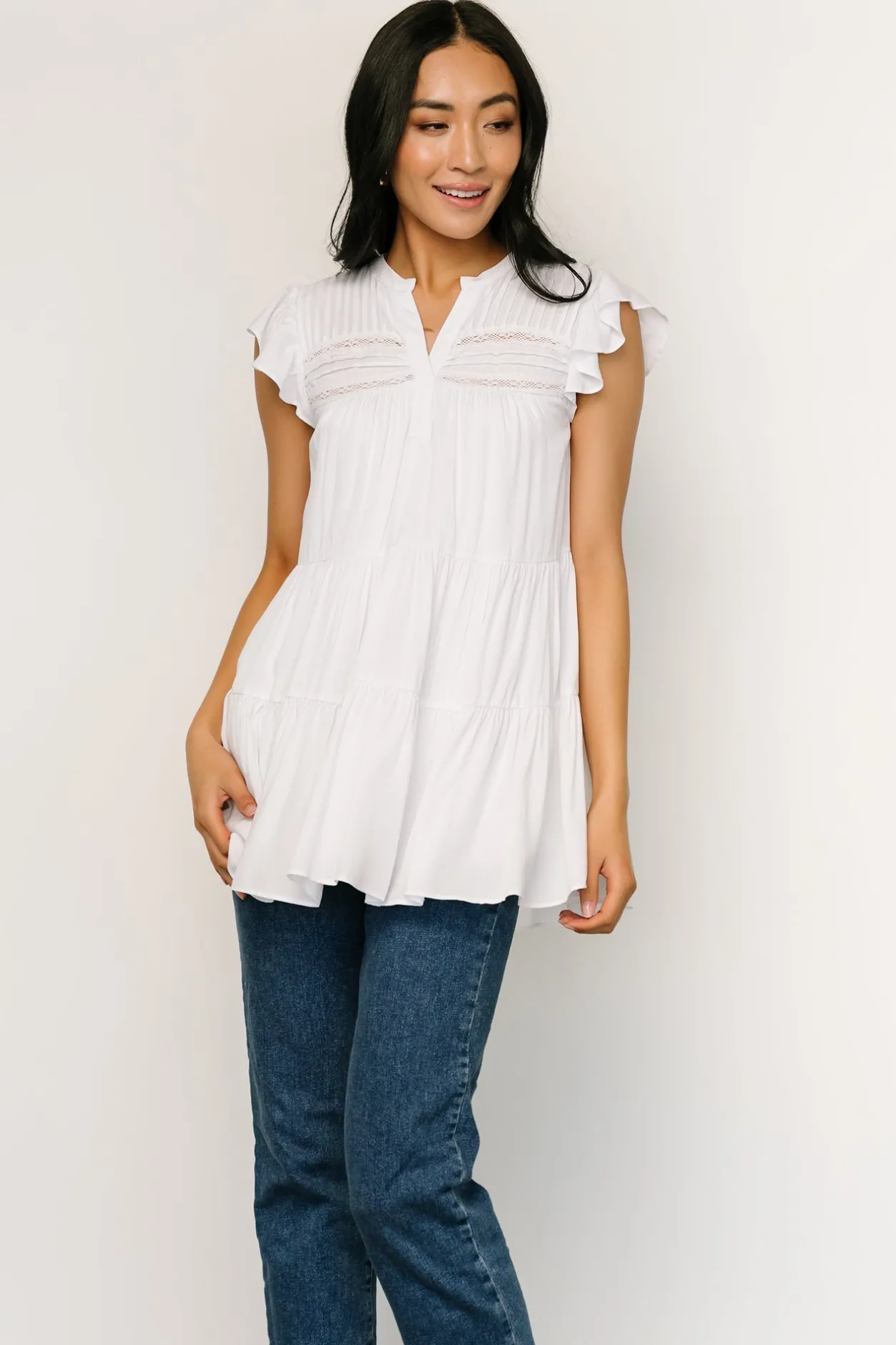 Clearance Baltic Born Margaret Tiered Top | White