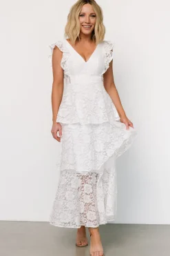 Best Baltic Born Margot Lace Tiered Maxi Dress | Off White OffWhite