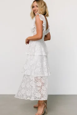 Best Baltic Born Margot Lace Tiered Maxi Dress | Off White OffWhite